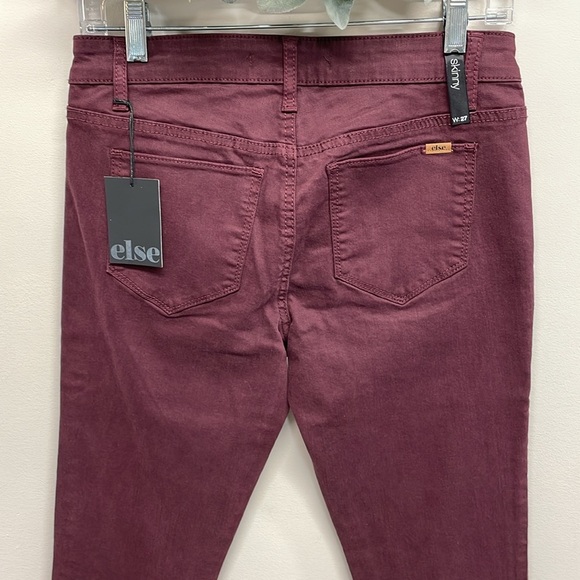 NWT else Malbec Wine Burgundy Skinny Denim Jeans 27 - Picture 5 of 16